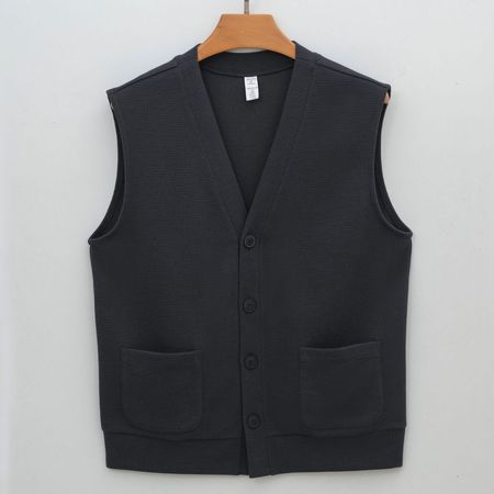 Men's Machine Washable Cotton Cardigan Casual Vest